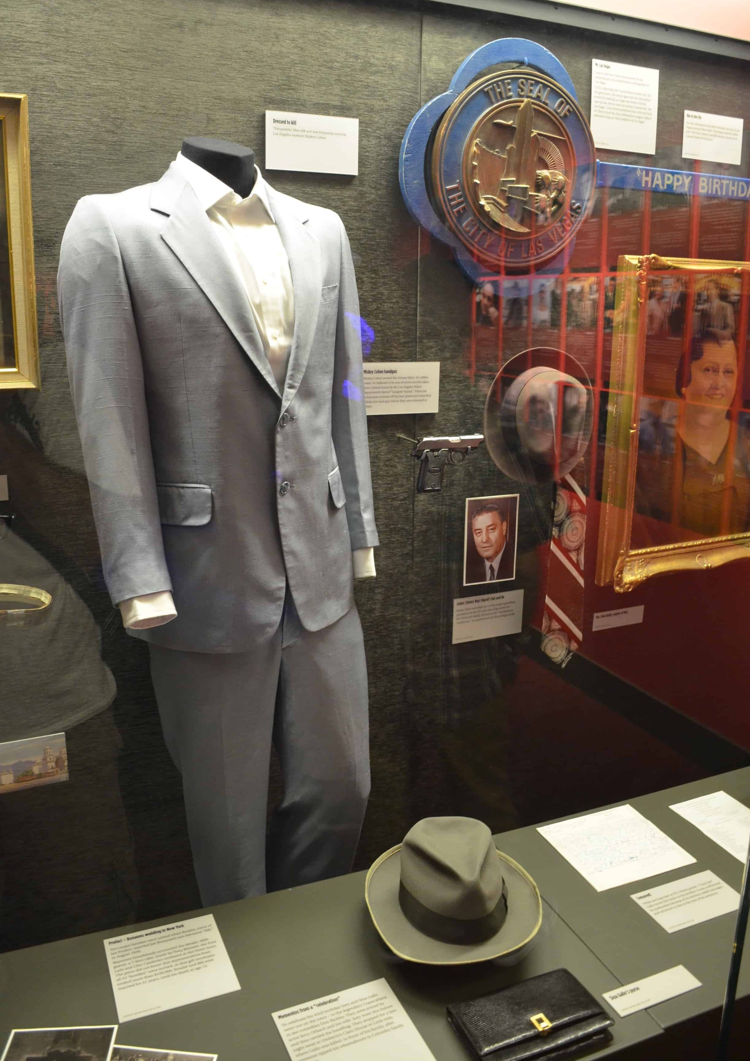 Mickey Cohen's suit at the Mob Museum in Las Vegas, Nevada
