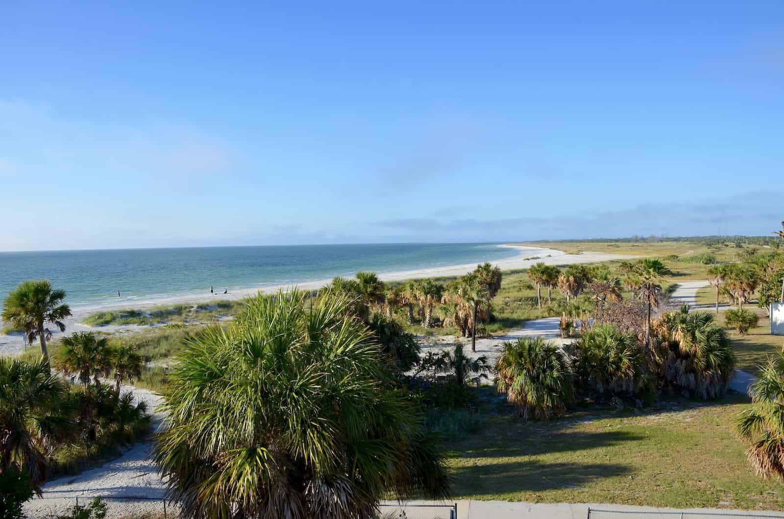 View from the top of Fort De Soto at Fort De Soto Park in Florida