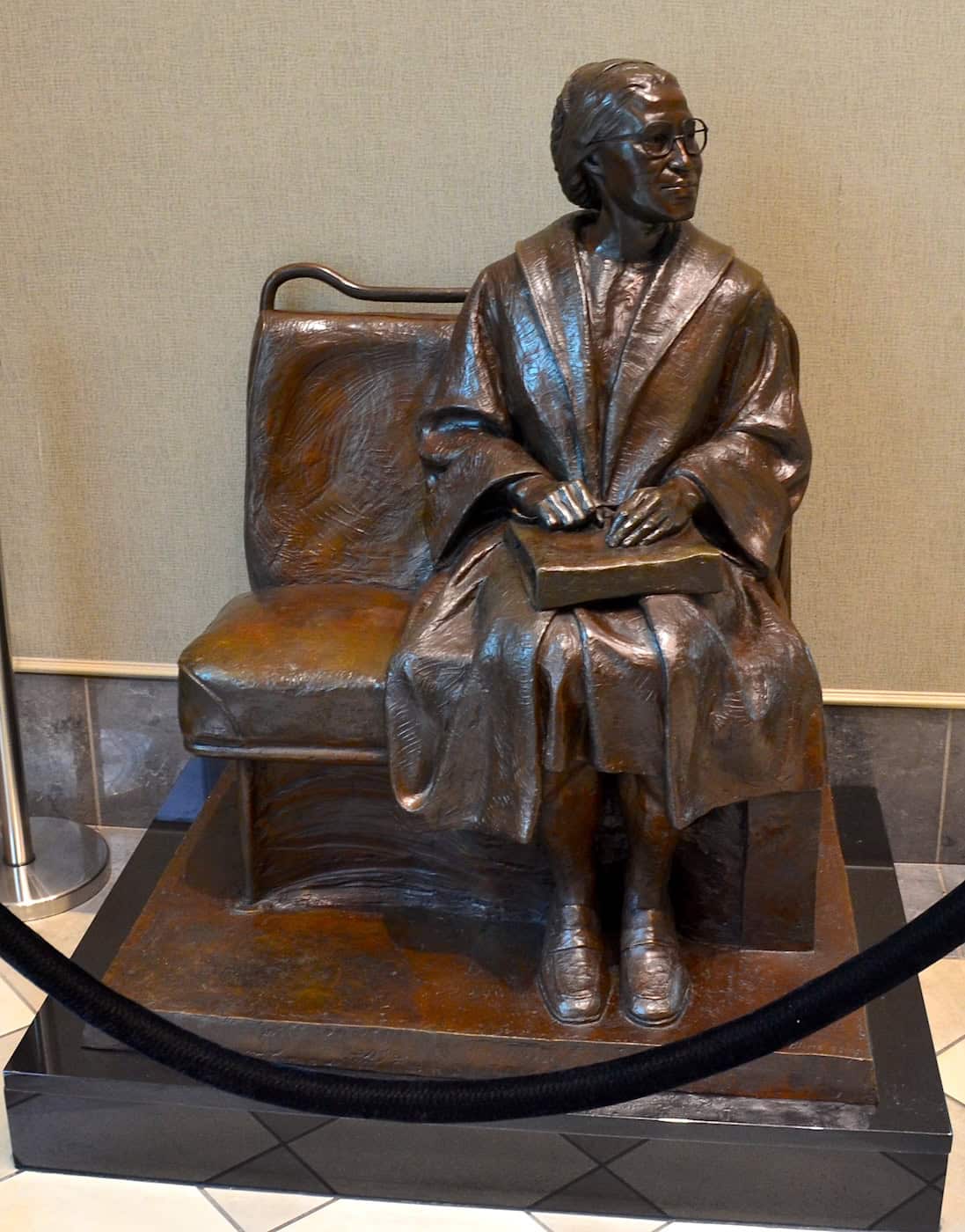 Rosa Parks statue at the Rosa Parks Library and Museum in Montgomery, Alabama