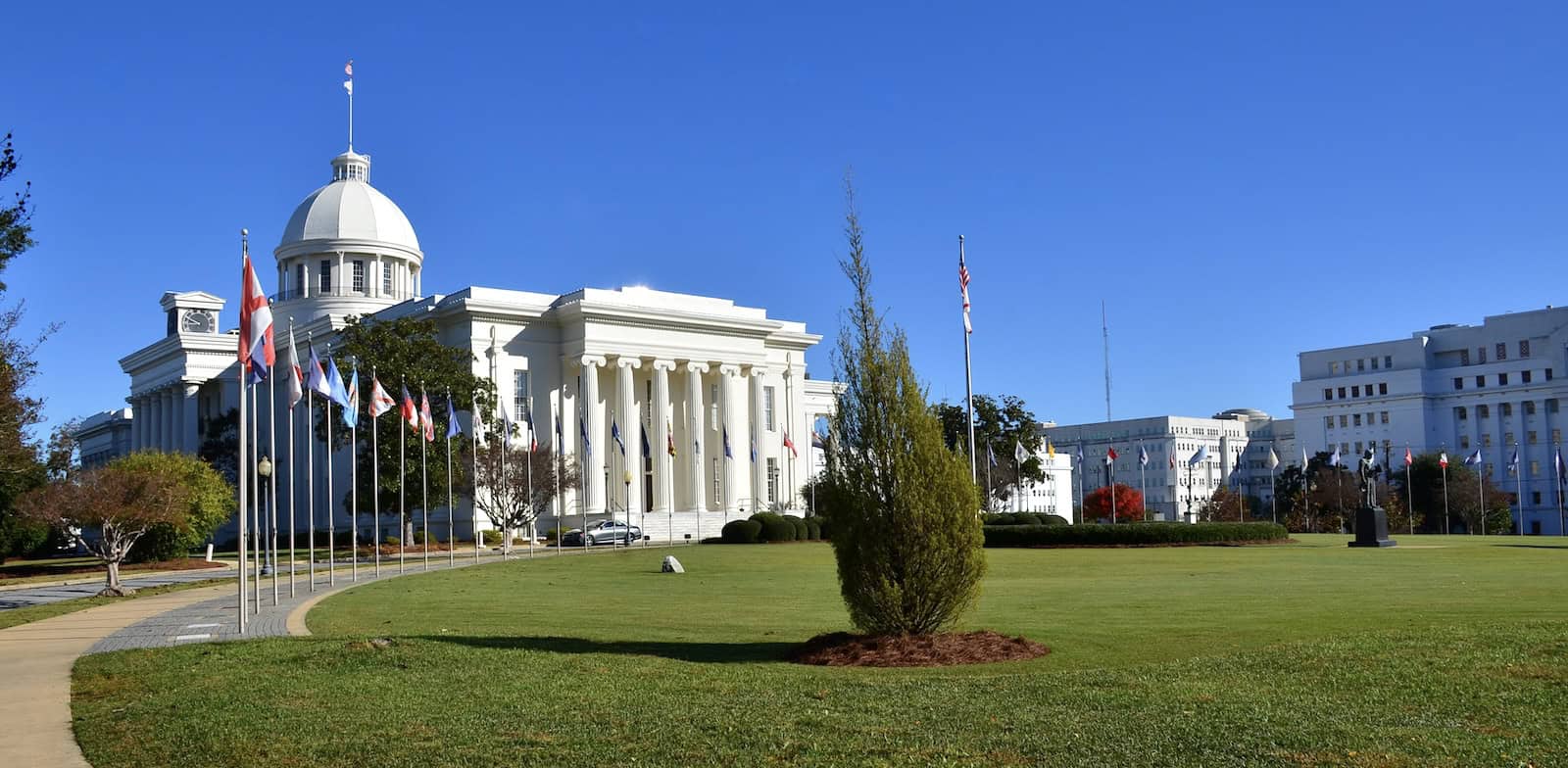 Avenue of Flags at the Alabama State Capitol in Montgomery, Alabama