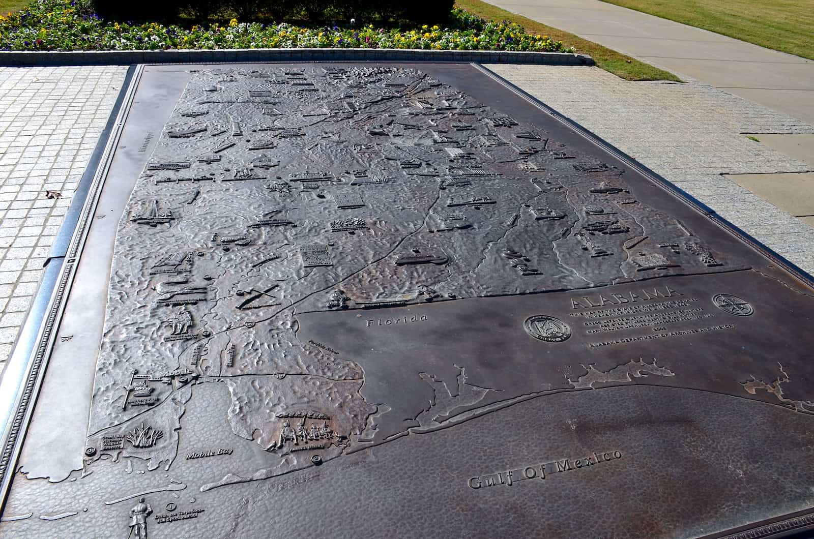 Relief map of Alabama in Montgomery, Alabama