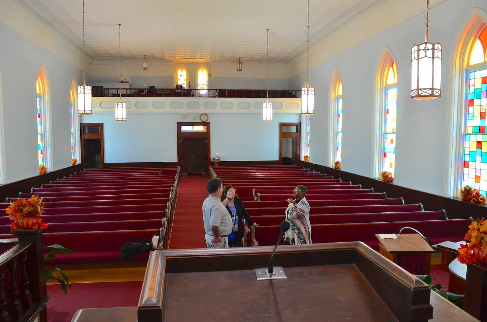 View from the pulpit at Dexter Avenue King Memorial Baptist Church in Montgomery, Alabama