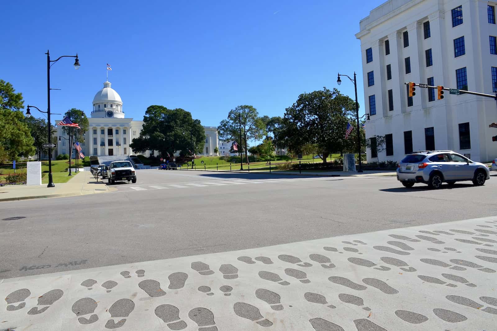 Voting Rights March footsteps in Montgomery, Alabama