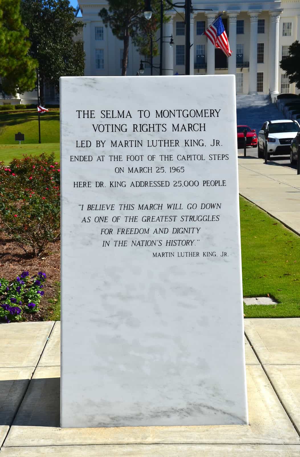 Voting Rights March monument in Montgomery, Alabama