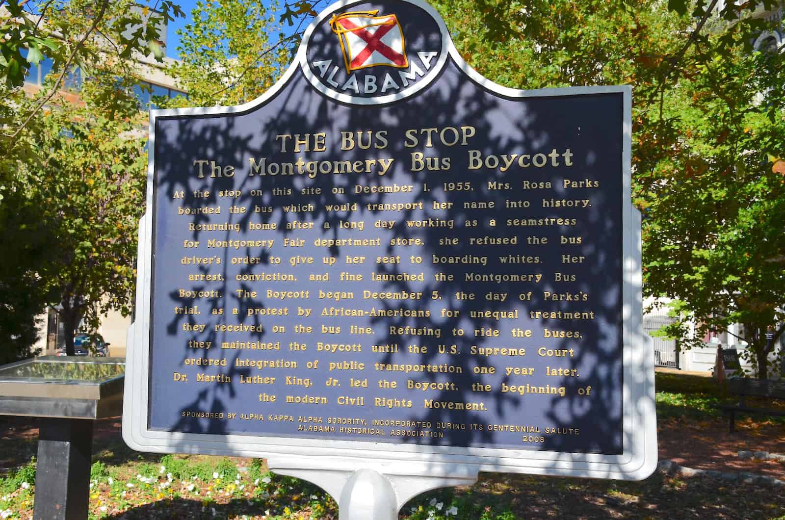 Site where Rosa Parks boarded the bus in Montgomery, Alabama