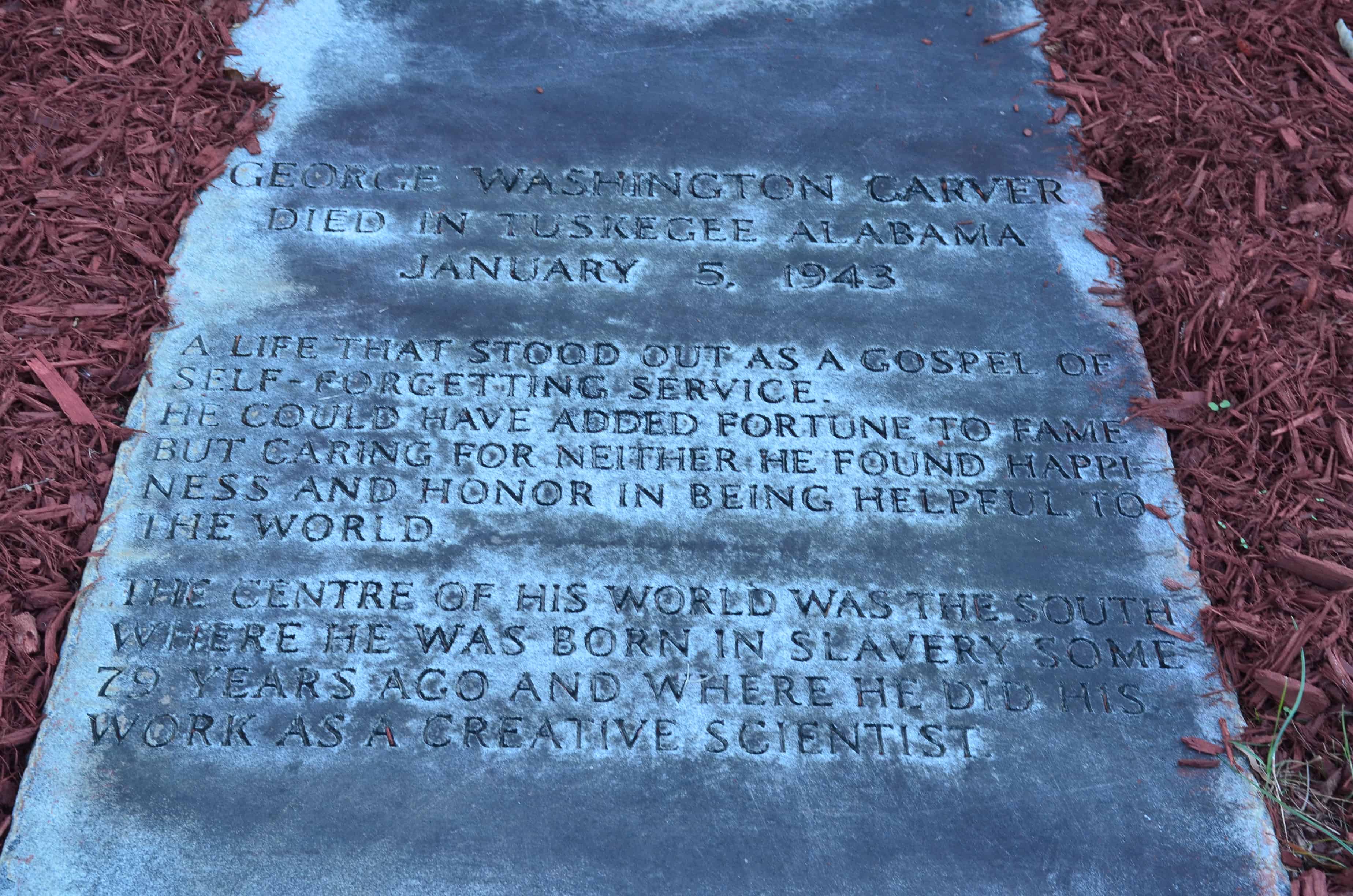 George Washington Carver's grave at Tuskegee Institute National Historic Site, Tuskegee University, Alabama