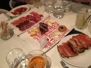 Meats, cheeses, and bread at Jaleo in Las Vegas, Nevada