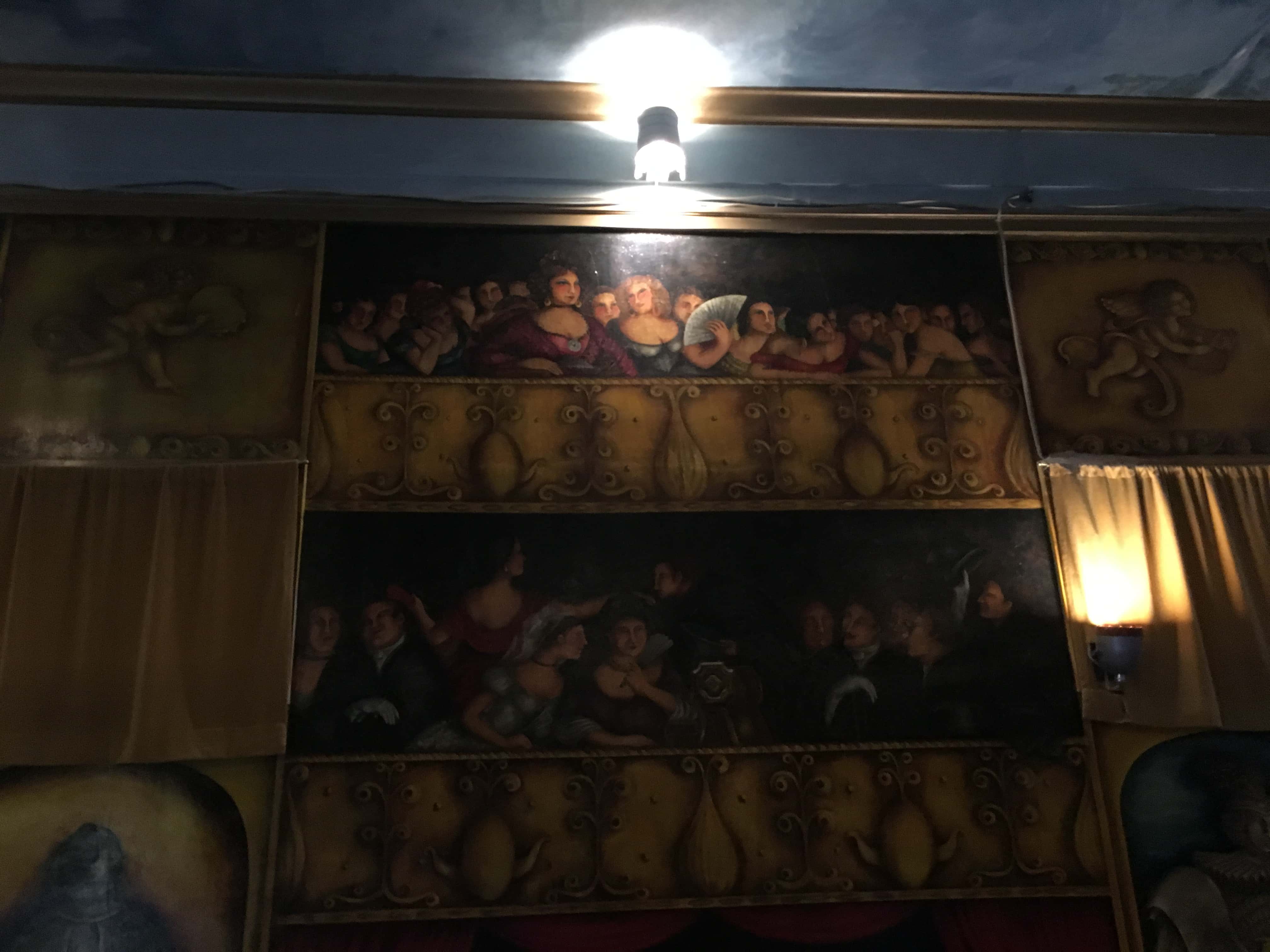 Mural of audience members of the Amargosa Opera House