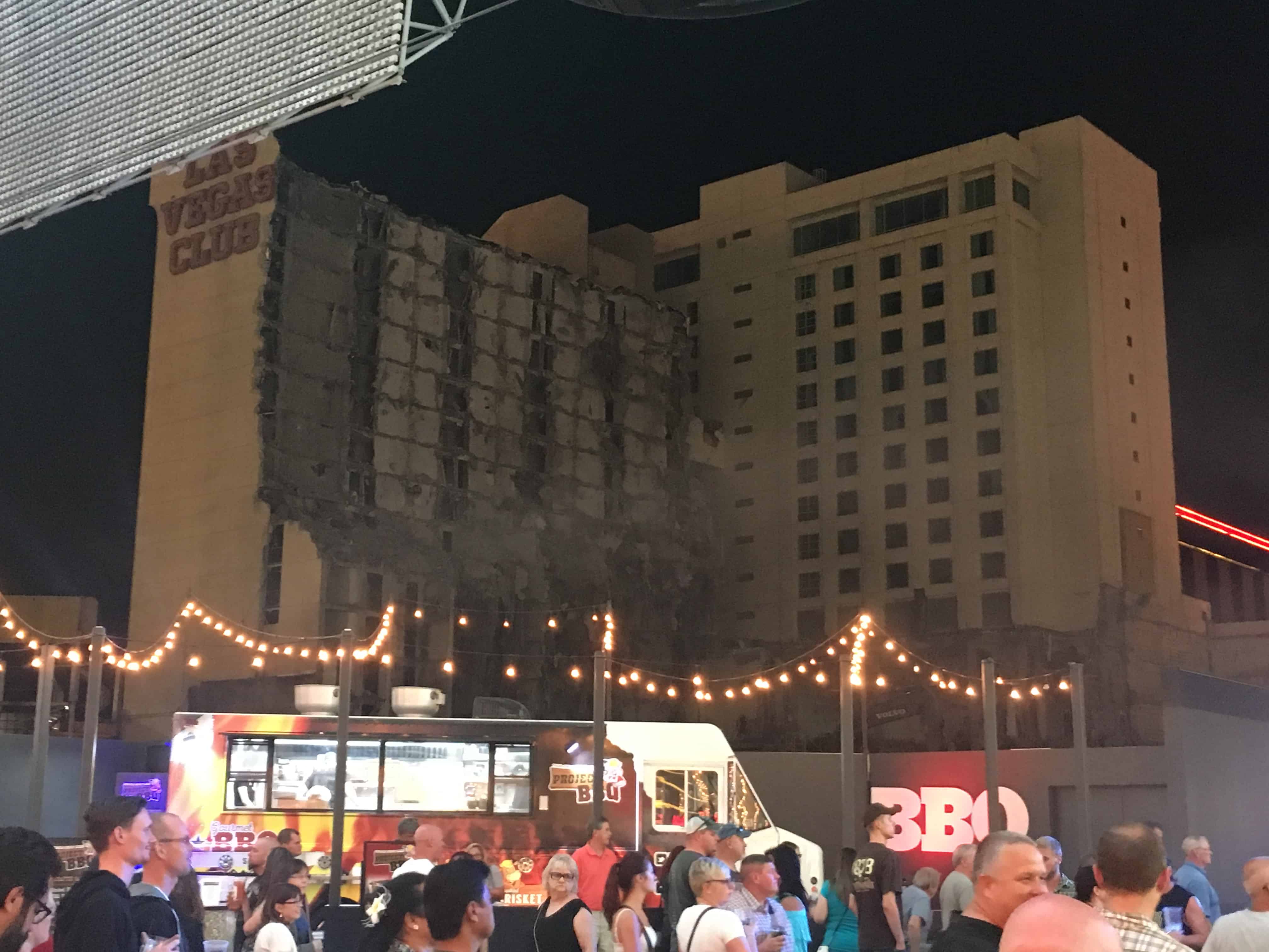 Demolition of the Las Vegas Club in 2017 in Las Vegas, Nevada