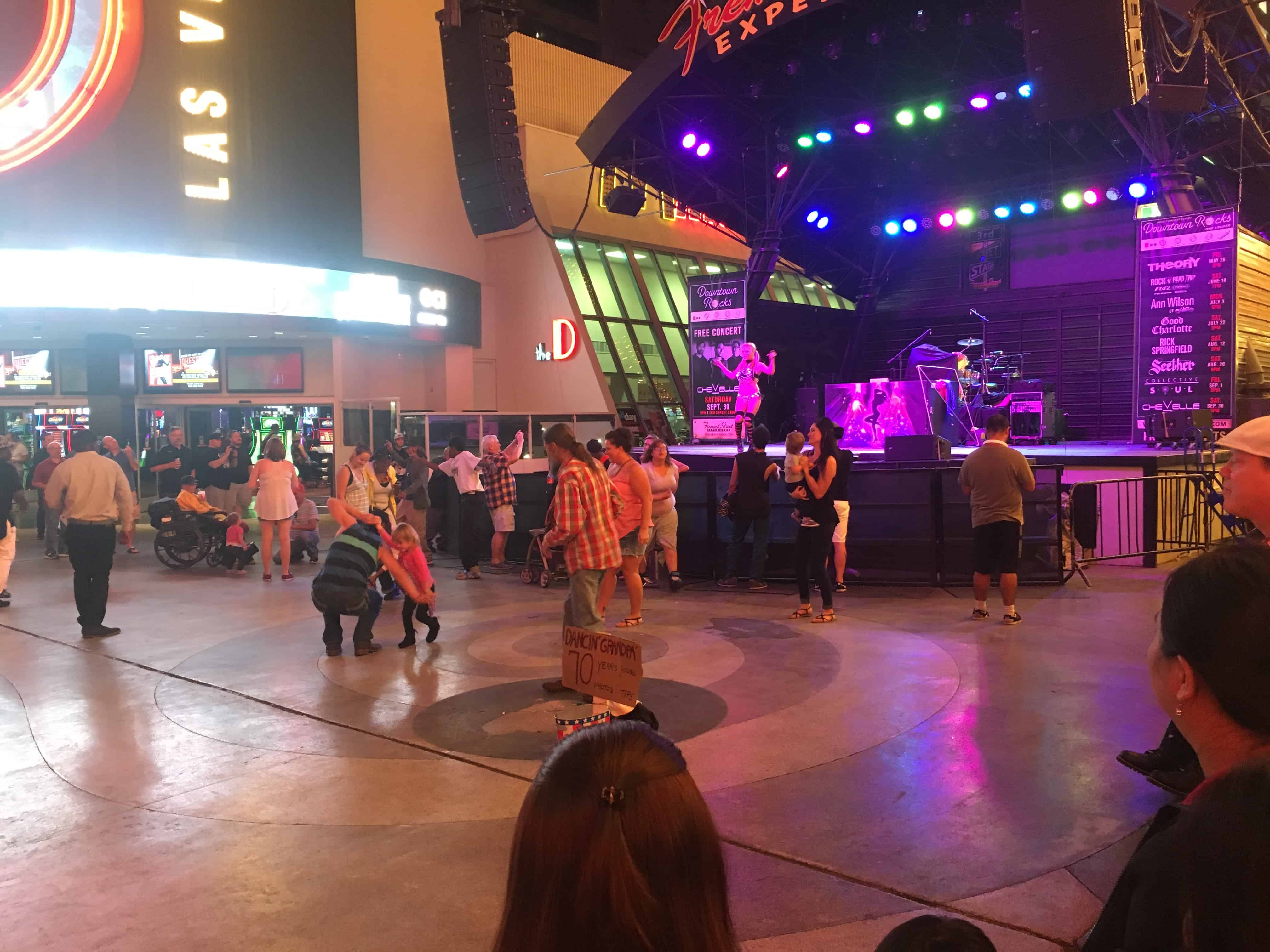 Live band at the Fremont Street Experience in Las Vegas, Nevada