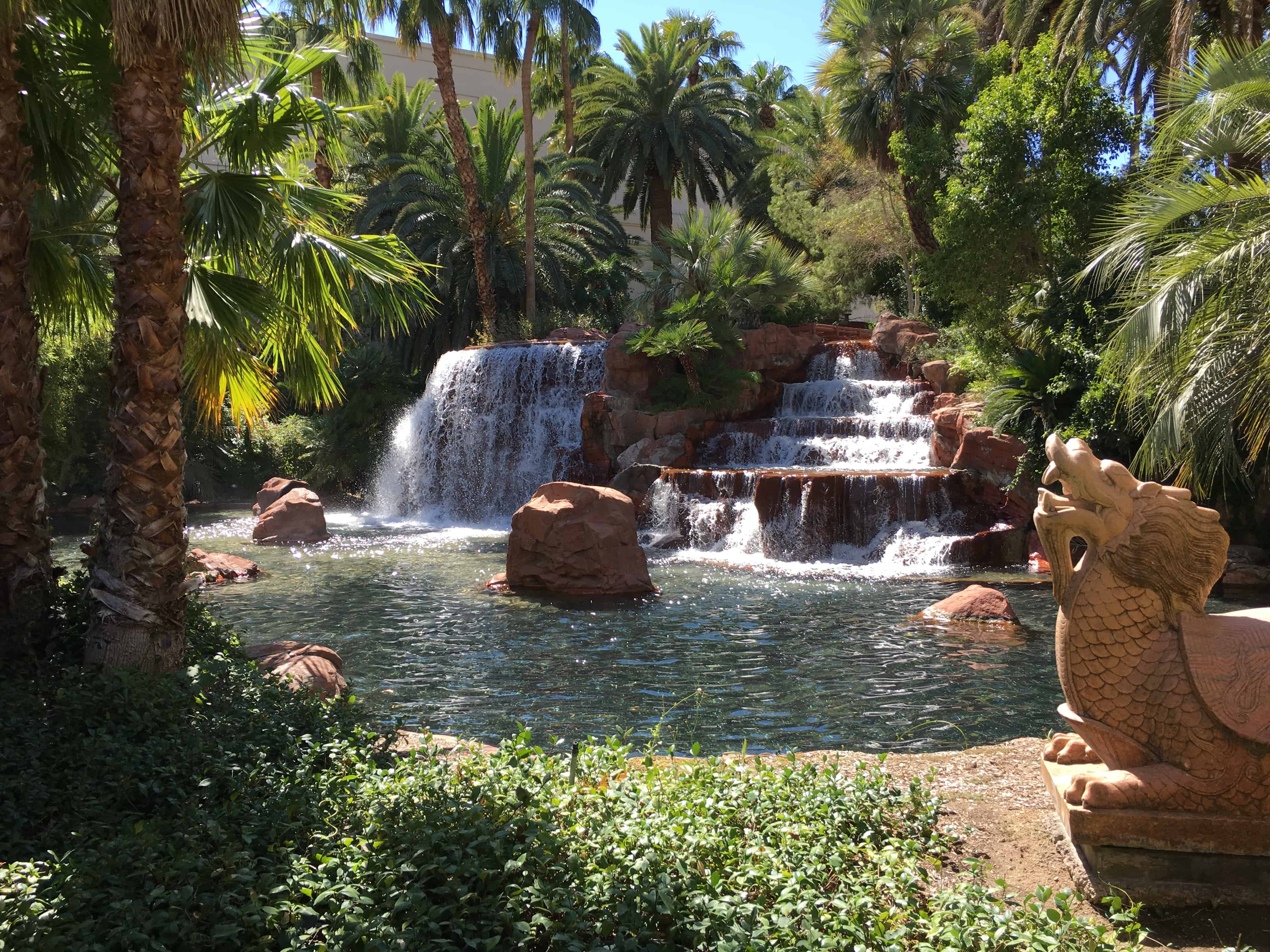 Along the path to the entrance at the Mirage in Las Vegas, Nevada