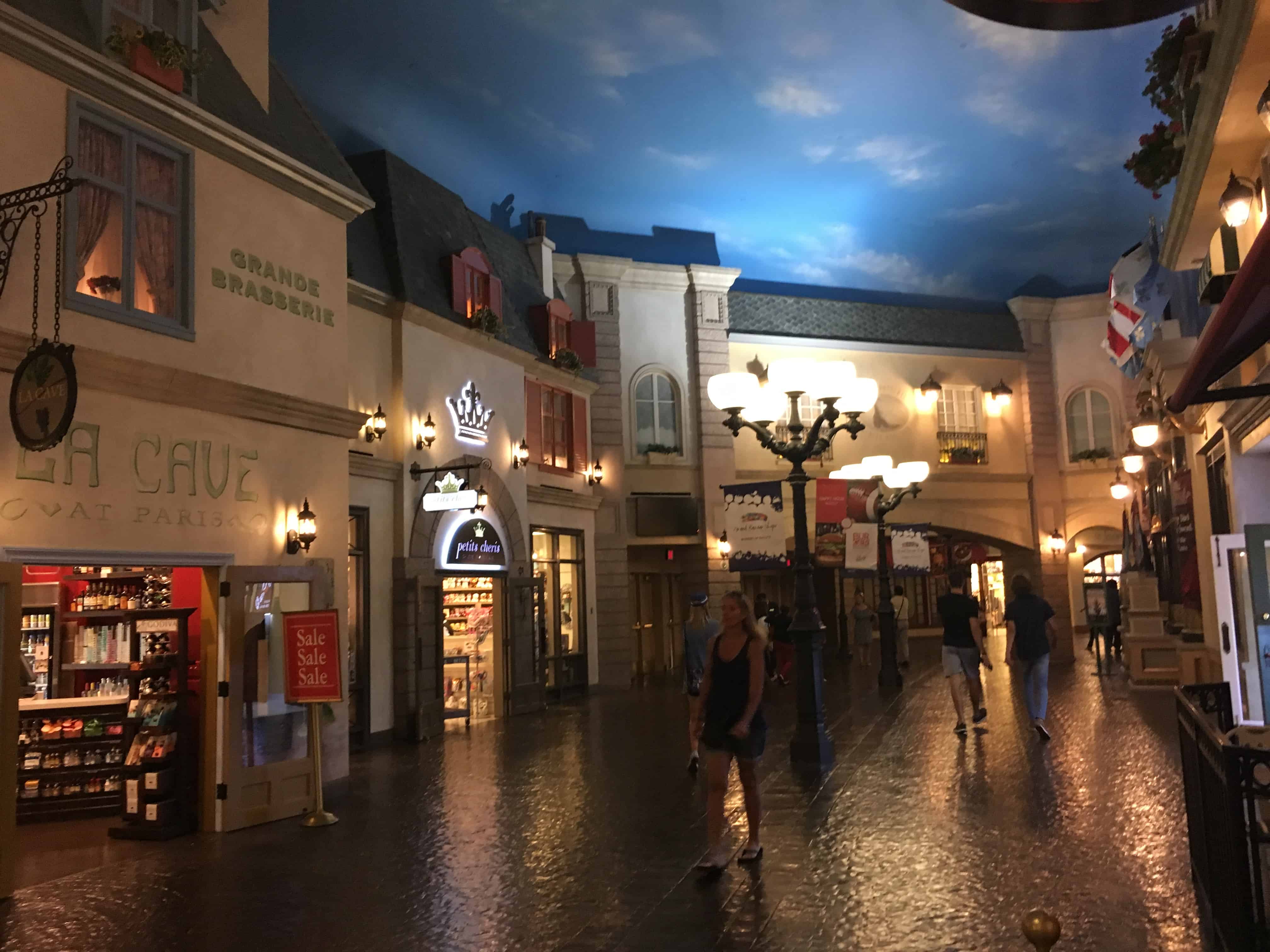 Shopping area at Paris Las Vegas