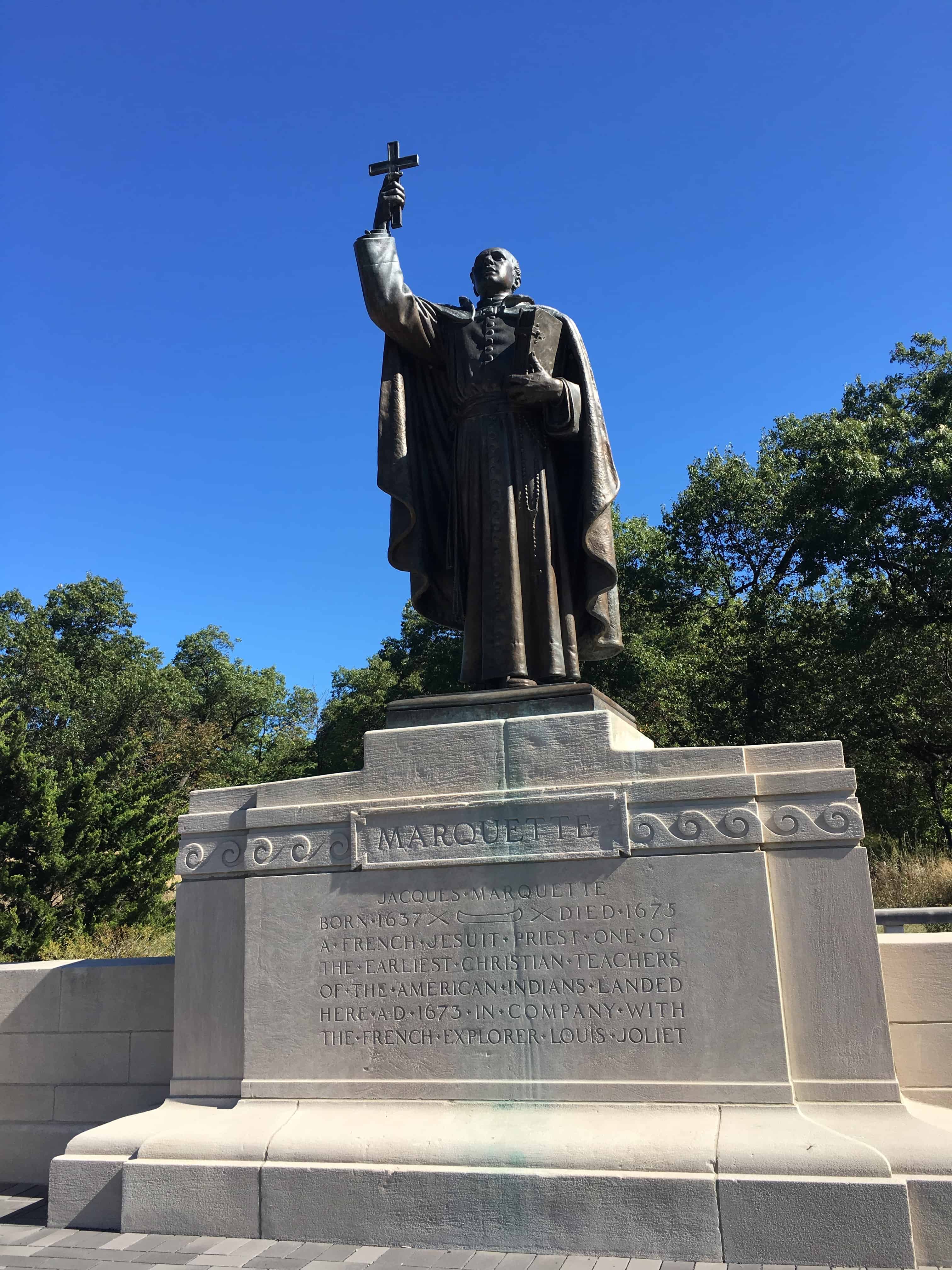 Fr. Jacques Marquette statue at Marquette Park, Miller Beach, Gary, Indiana