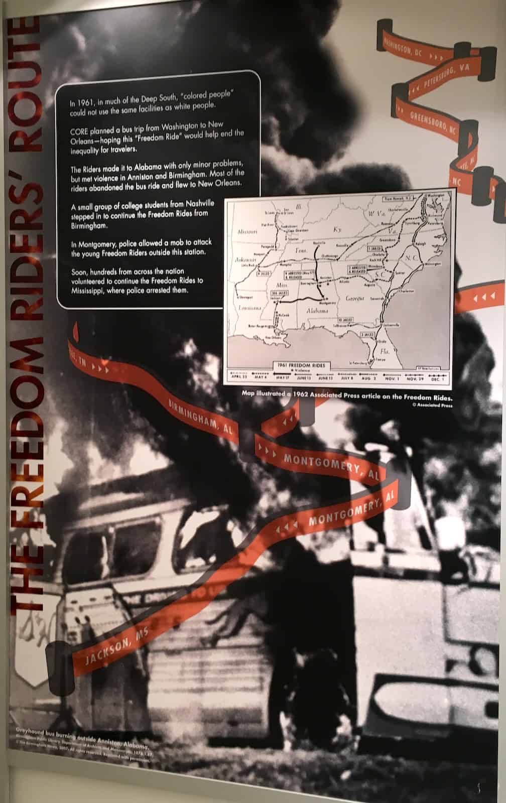 Freedom Rides routes at the Freedom Rides Museum