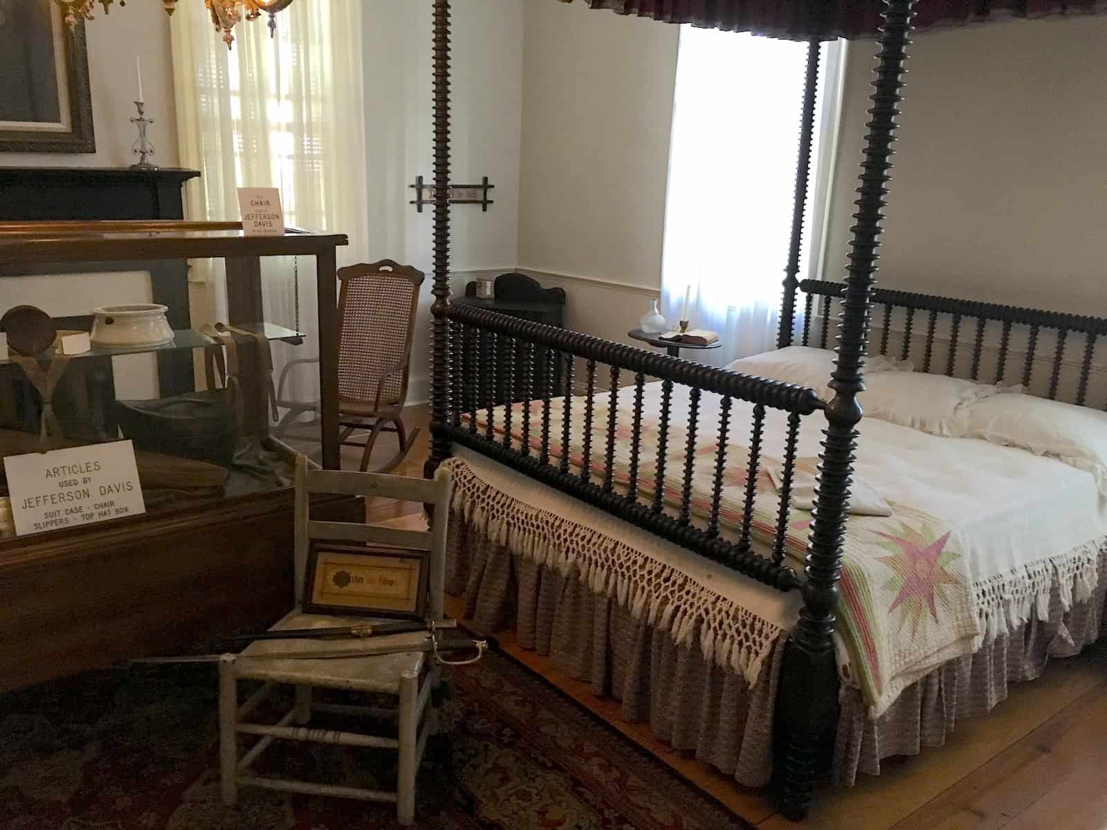 Jefferson Davis' bedroom at the First White House of the Confederacy in Montgomery, Alabama