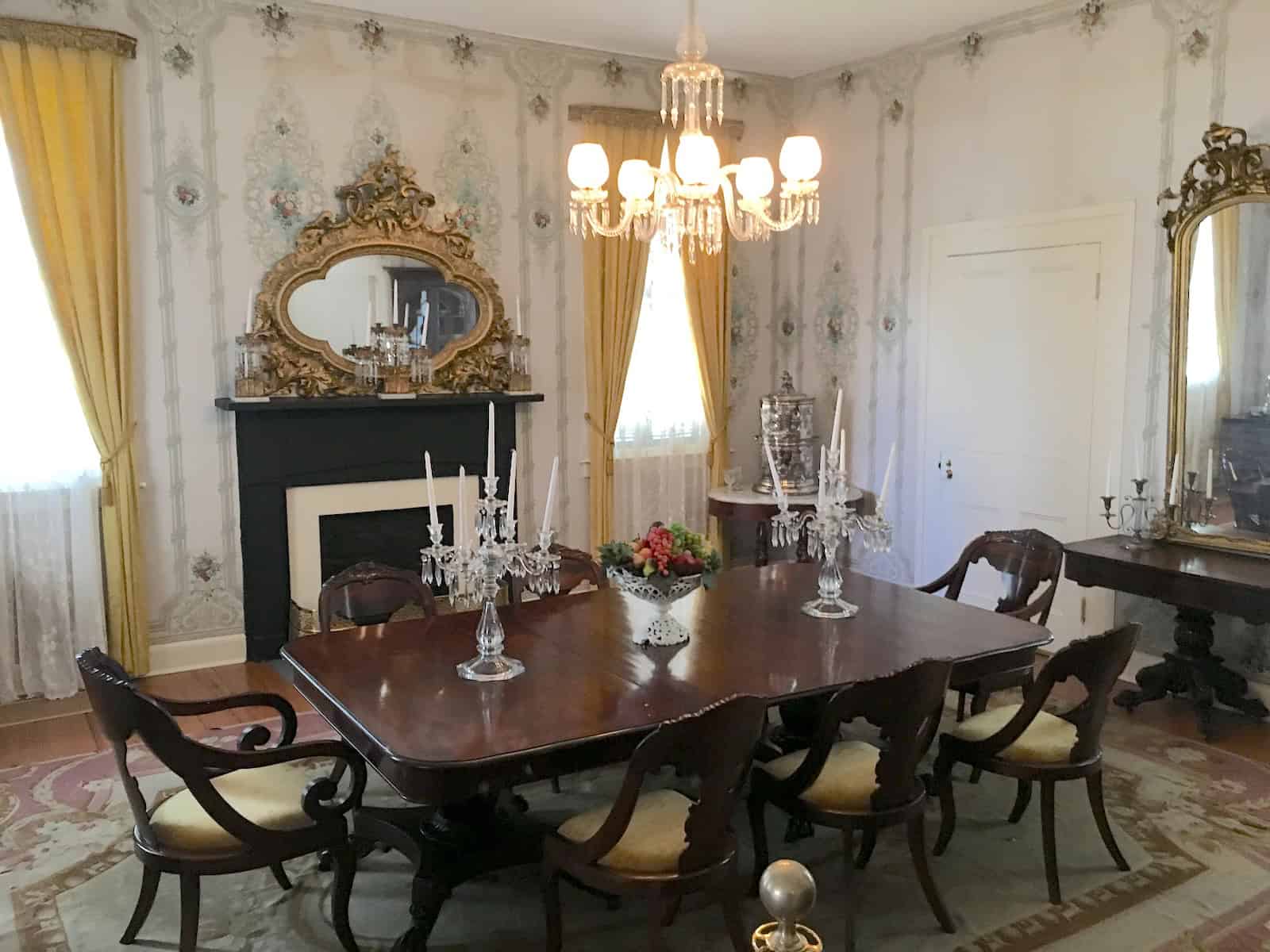 Dining room at the First White House of the Confederacy in Montgomery, Alabama