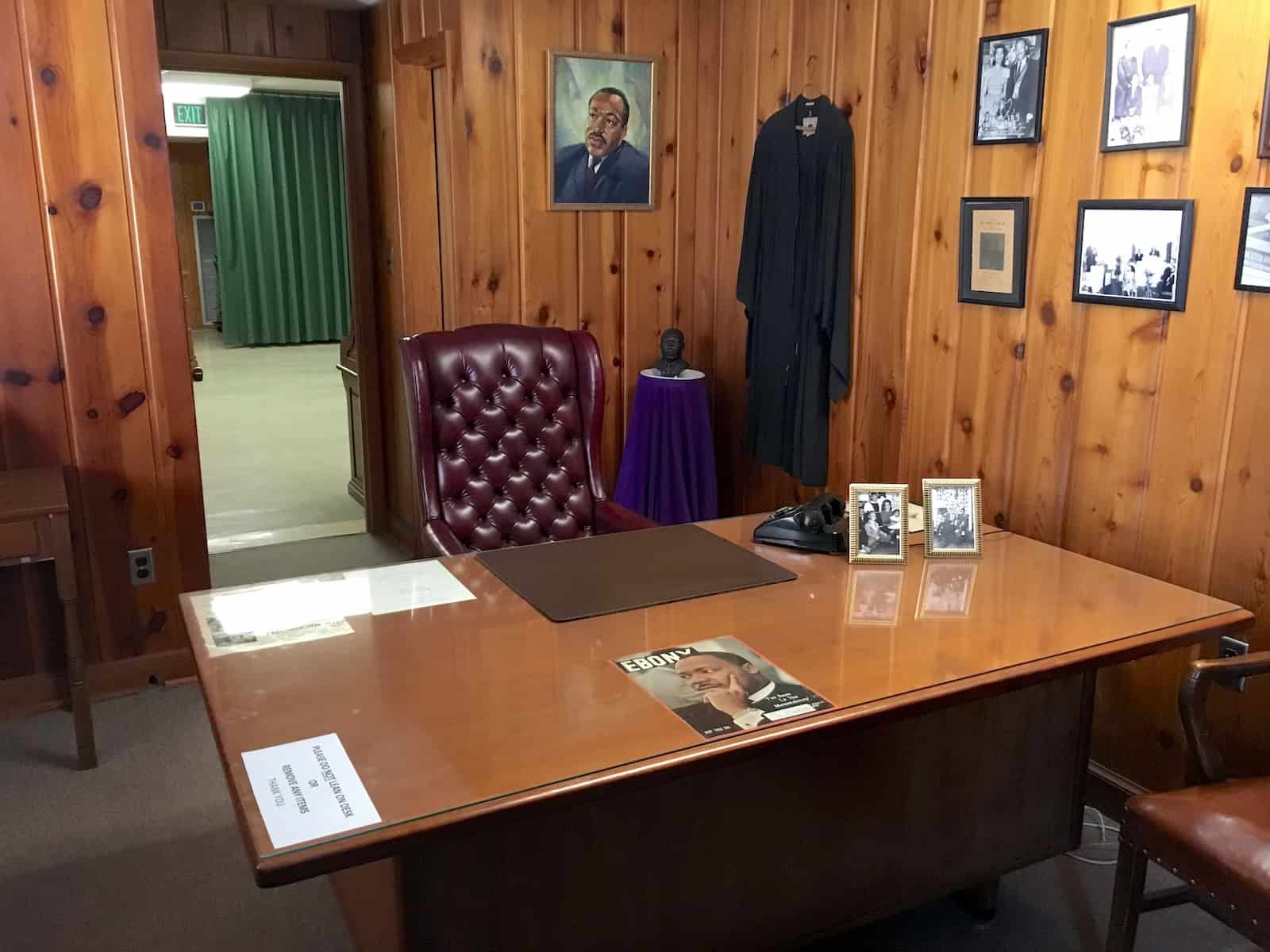 Dr. King's office at Dexter Avenue King Memorial Baptist Church in Montgomery, Alabama