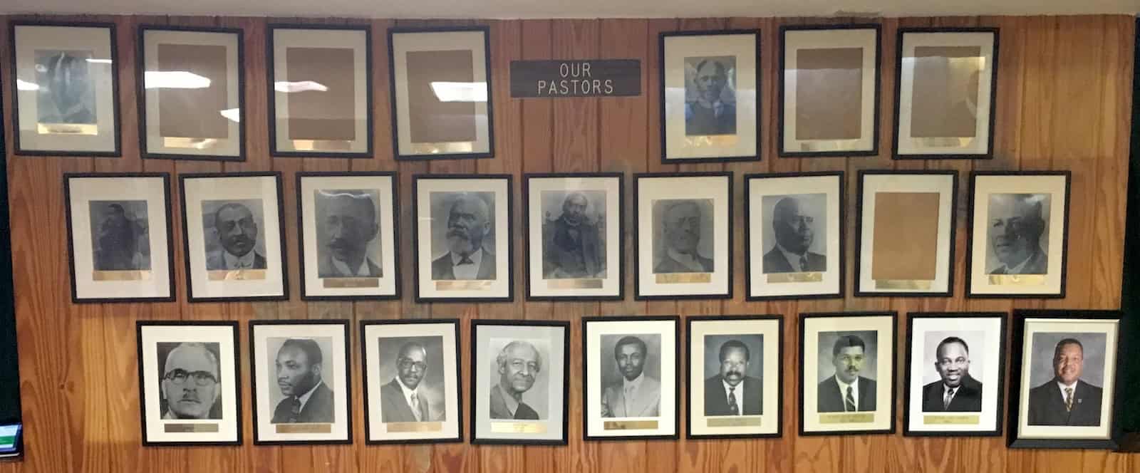 Photos of pastors at Dexter Avenue King Memorial Baptist Church