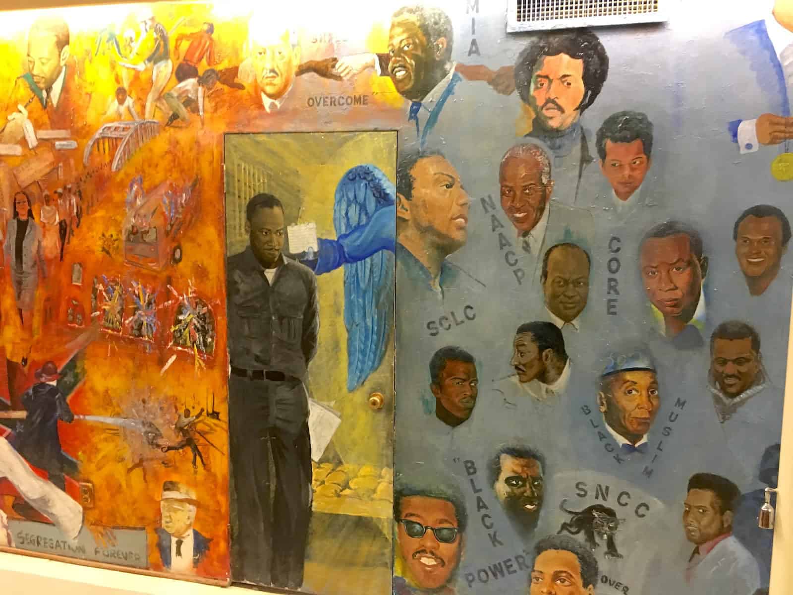 Civil Rights leaders on the mural at Dexter Avenue King Memorial Baptist Church