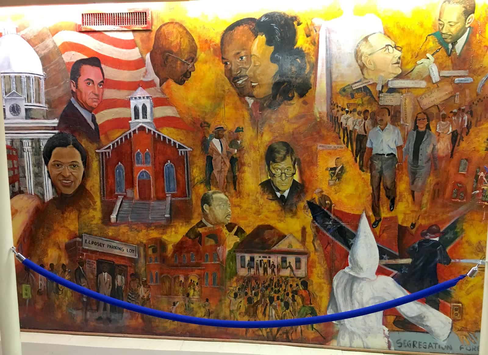 Mural at Dexter Avenue King Memorial Baptist Church in Montgomery, Alabama