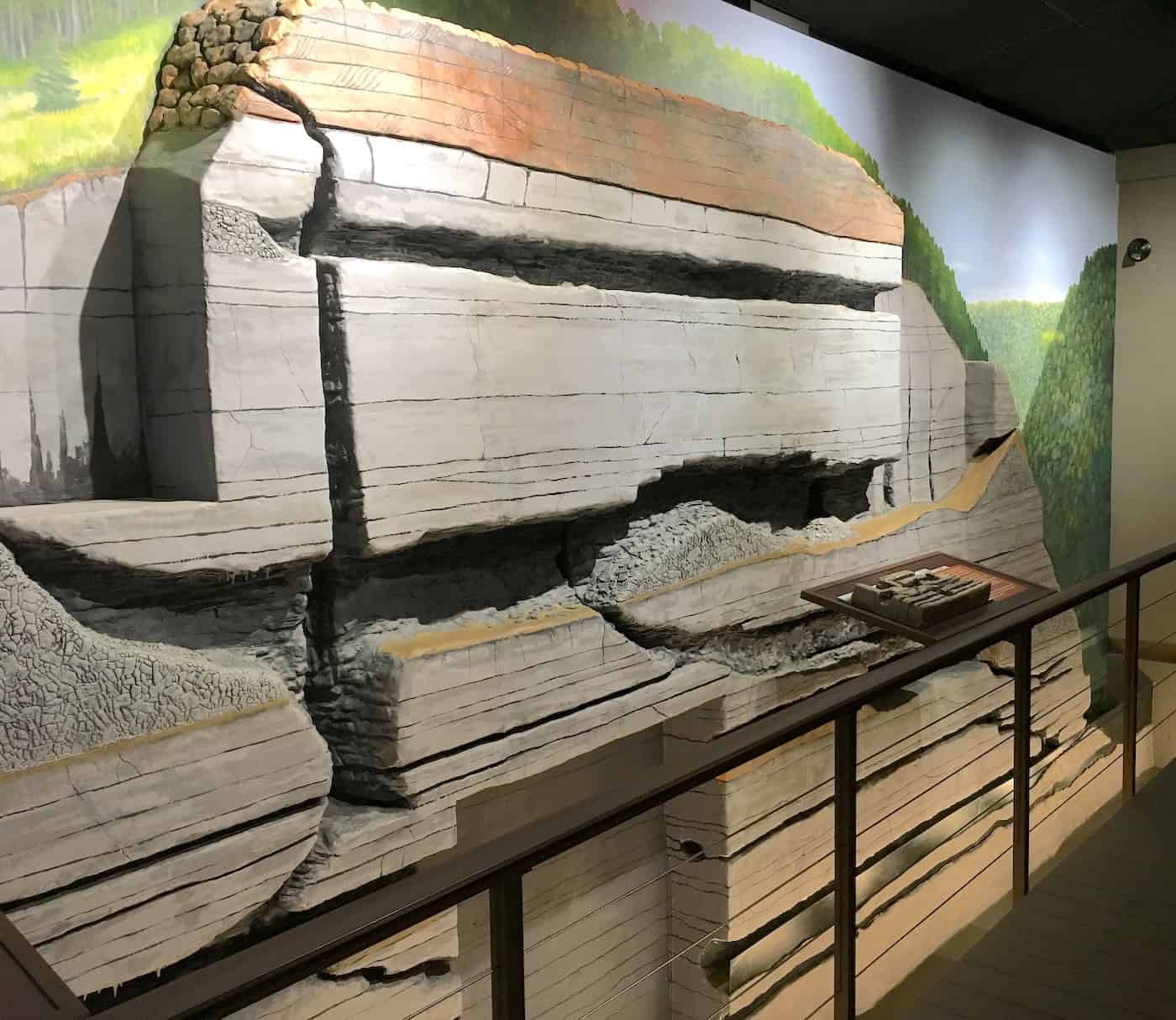 Cave formation exhibit at the museum at Mammoth Cave National Park in Kentucky