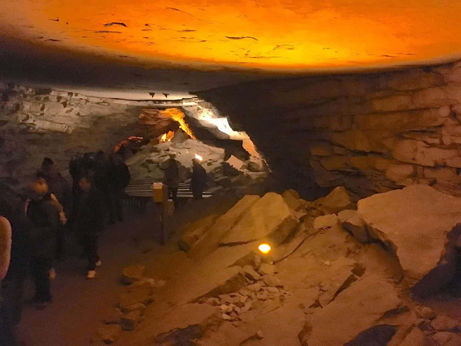 Walking through the cave on the Domes and Dripstones tour