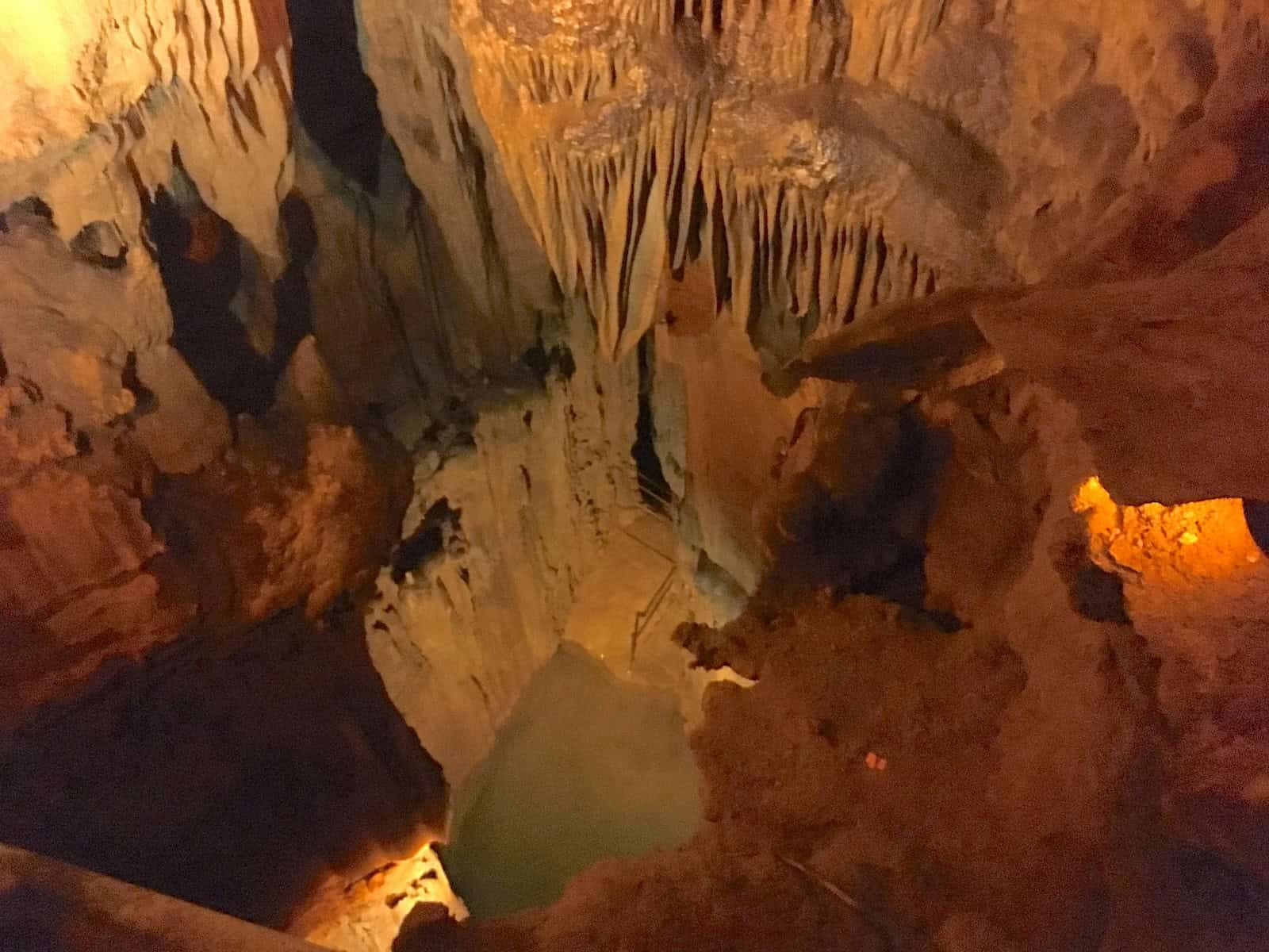 Natural pool on the Domes and Dripstones tour at Mammoth Cave National Park in Kentucky