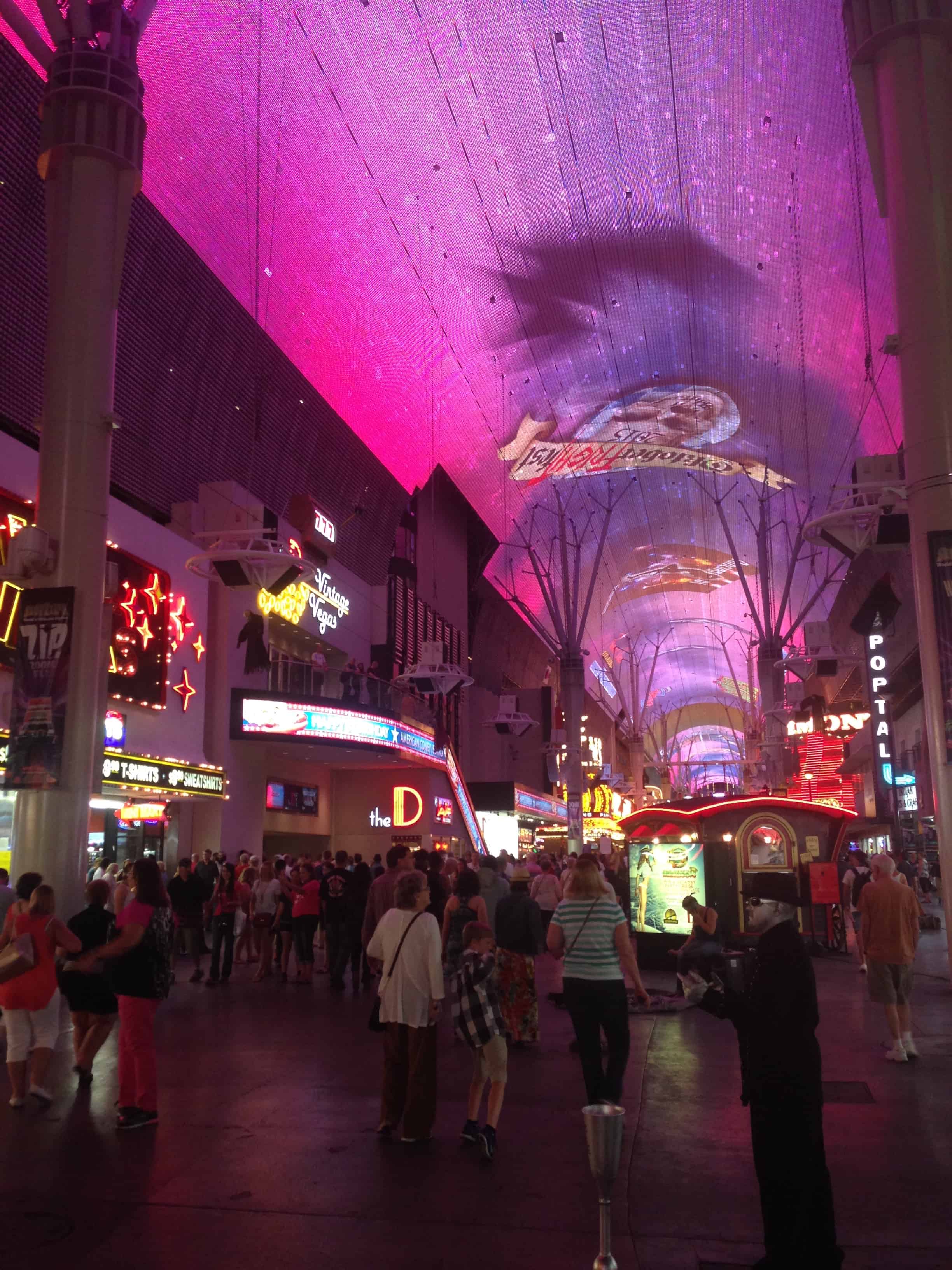 LED canopy covering the street at the Fremont Street Experience in Las Vegas, Nevada