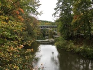 View from the Covered Bridge at Mill Creek Park in Youngstown, Ohio