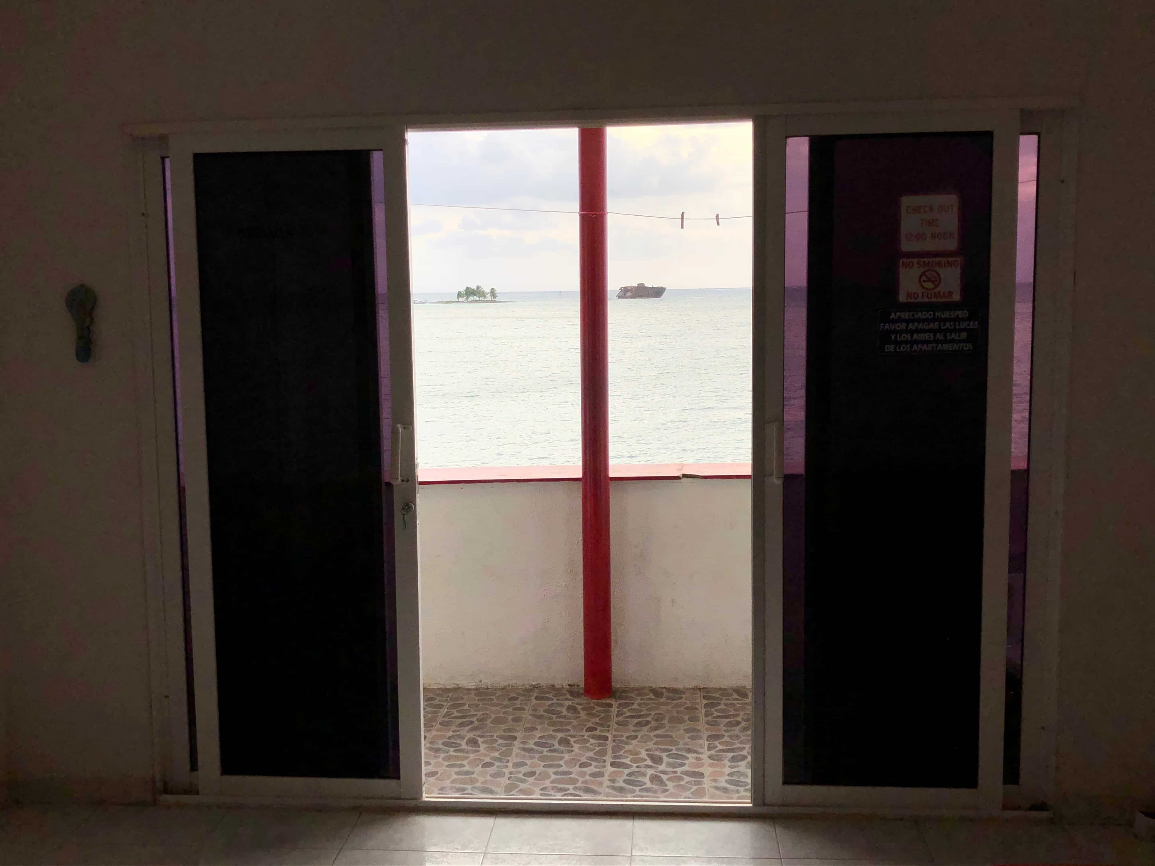 Sliding doors at Rocky Cay Bay in San Andrés, Colombia