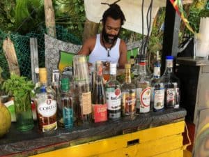 Cocktail bar at Rocky Cay Bay on San Andrés, Colombia