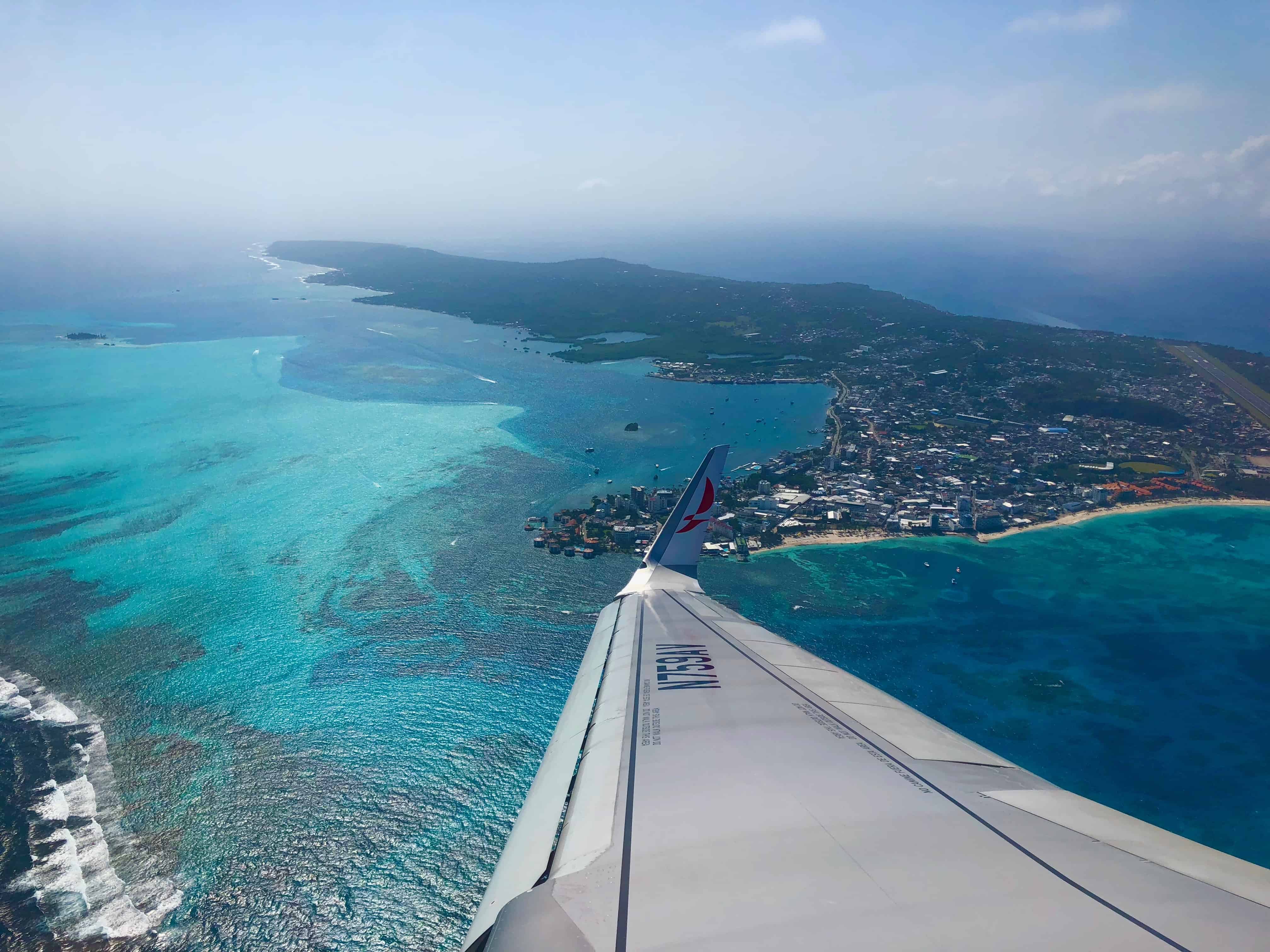 Taking off from San Andrés, Colombia