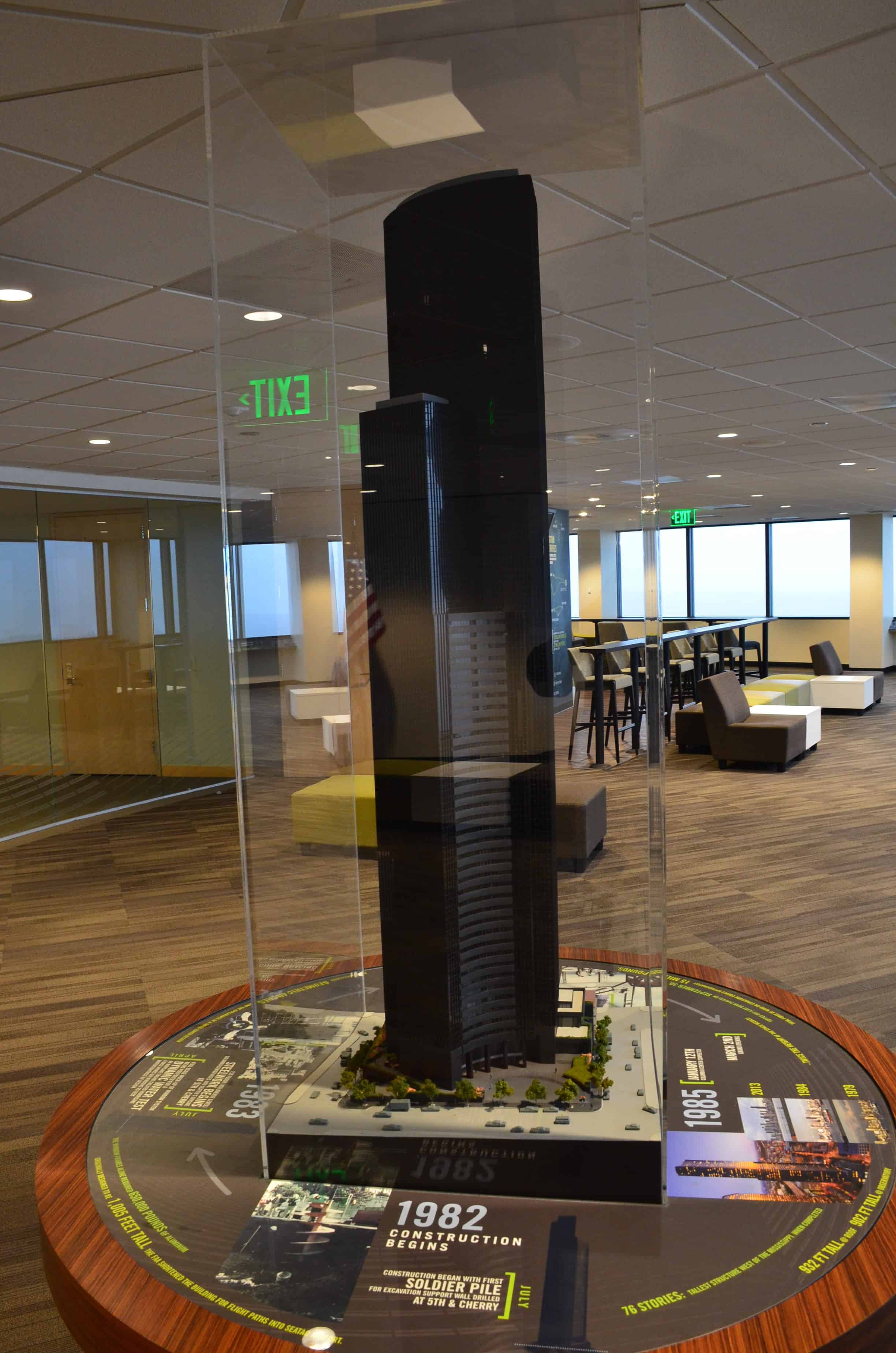 Model of the building at Columbia Center in Seattle, Washington