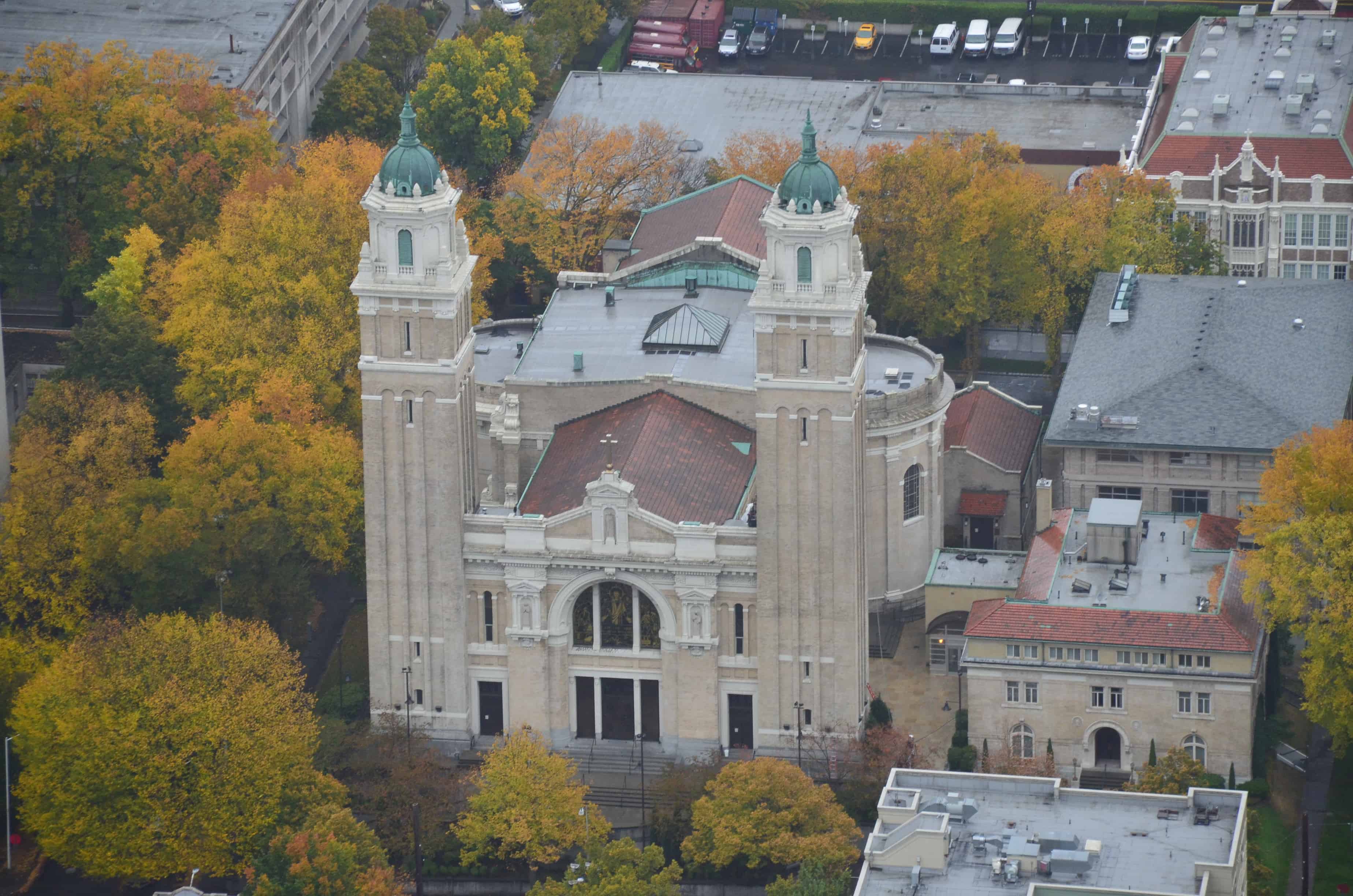 St. James Cathedral from Columbia Center in Seattle, Washington