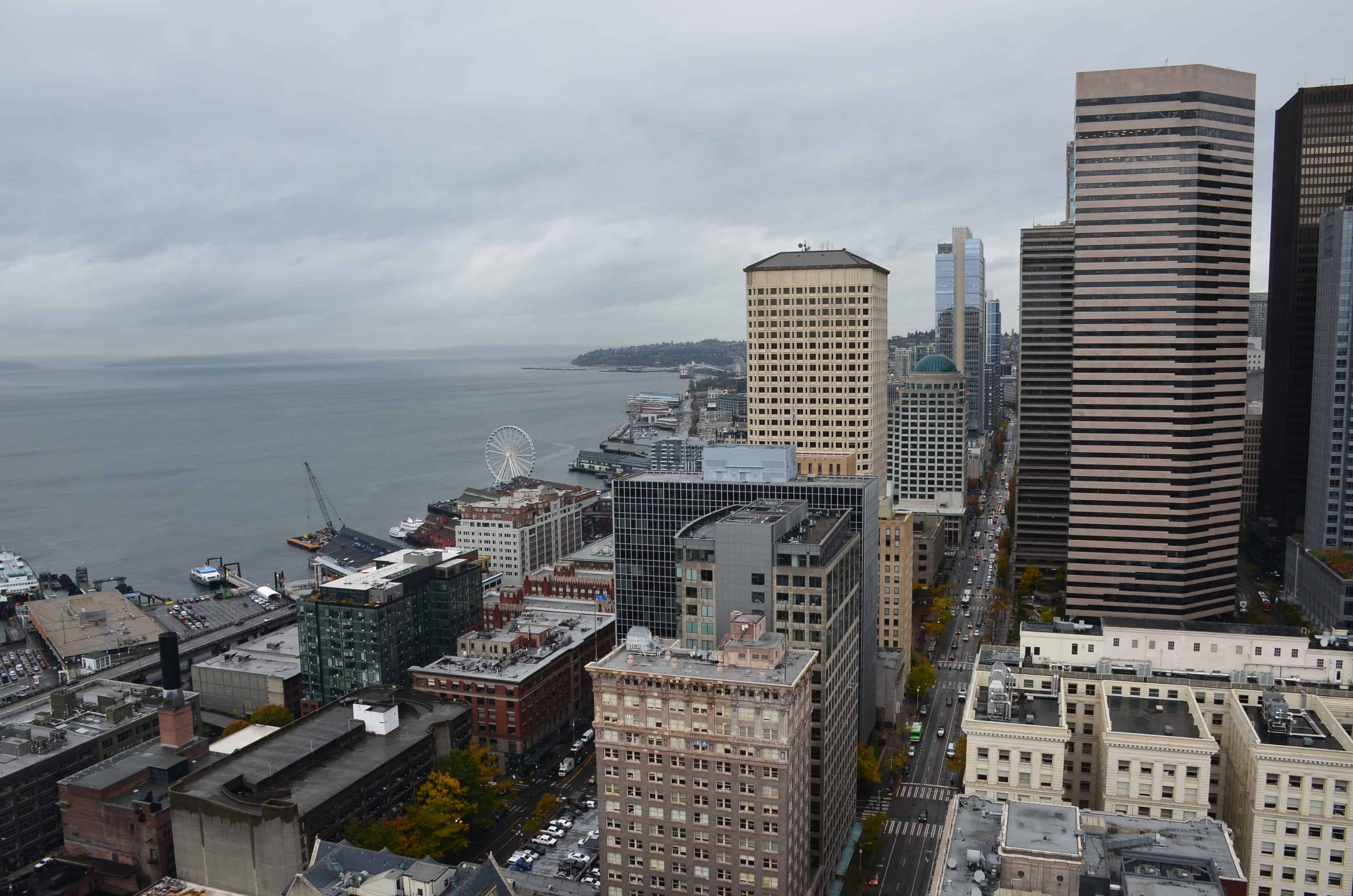 Looking at downtown Seattle from the Smith Tower in Seattle, Washington