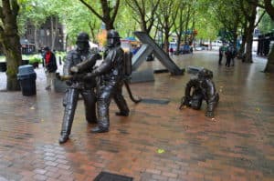 Fallen Firefighter's Memorial in Occidental Park in Seattle, Washington