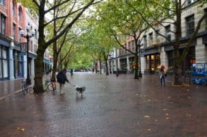 Pedestrian mall at Occidental Park in Seattle, Washington