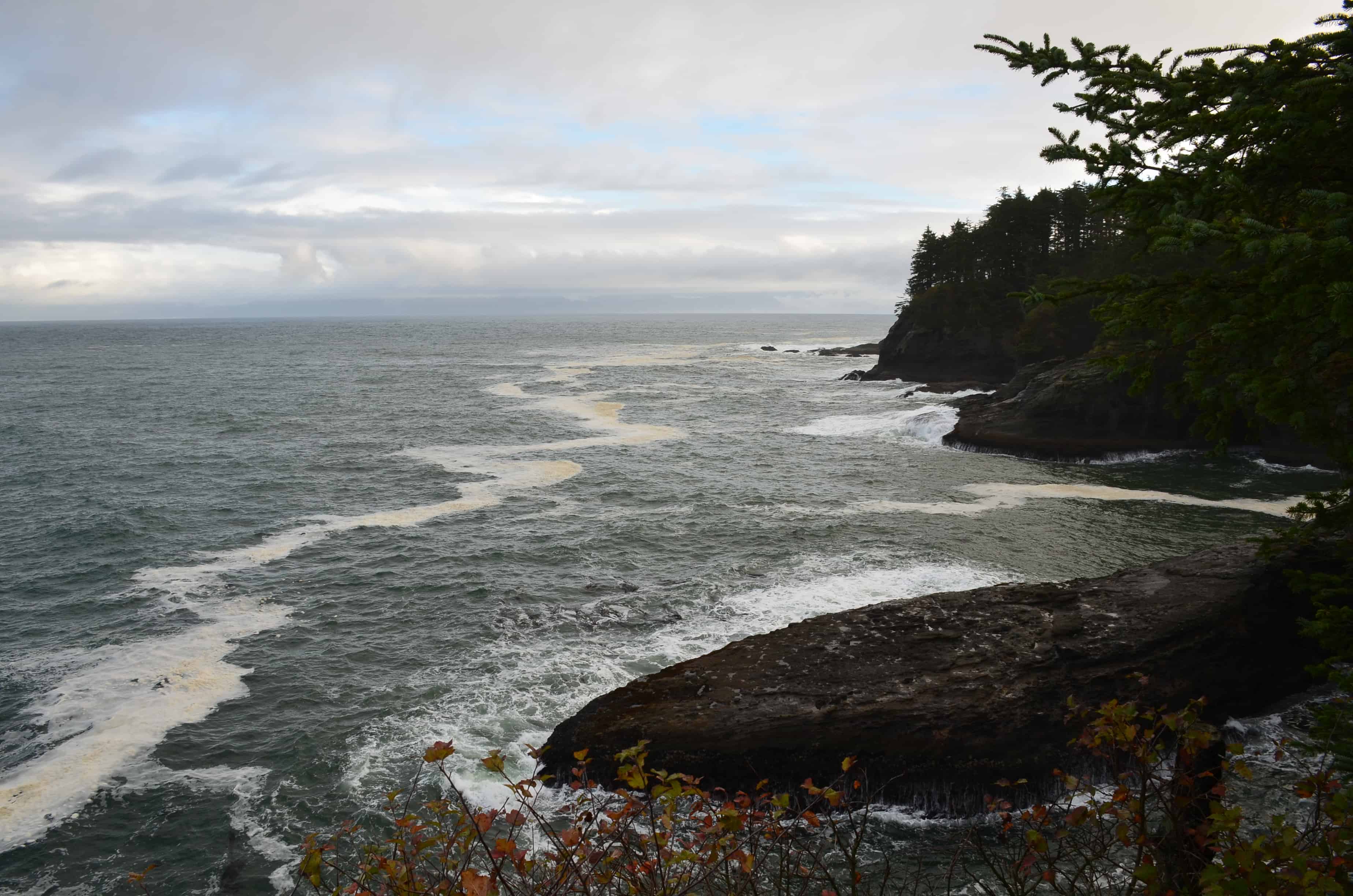 Looking north from the third viewpoint on the Cape Flattery Trail on the Makah Reservation in Washington