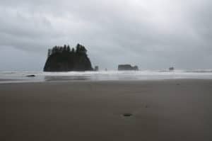 Looking out to the Pacific at Second Beach in Olympic National Park, Washington