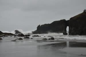 Natural arch at Second Beach in Olympic National Park, Washington