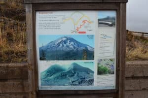 Before and after picture of Mount St. Helens at Mount St. Helens National Volcanic Monument in Washington