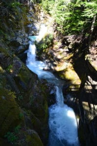 Upper tier of Christine Falls in Mount Rainier National Park, Washington