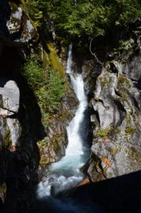 Middle tier of Christine Falls in Mount Rainier National Park, Washington