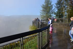 Upper observation deck at Snoqualmie Falls in Washington
