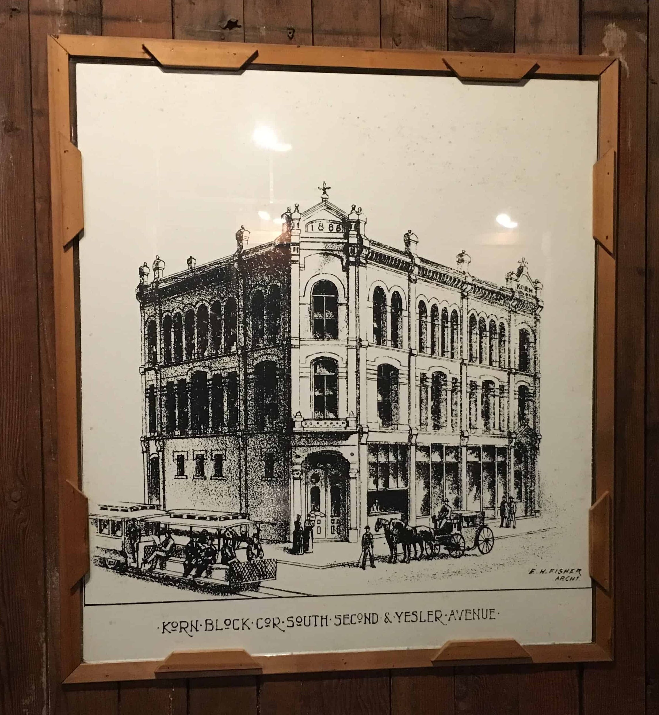 Drawing of a building on 2nd and Yesler on the Underground Tour in Seattle, Washington