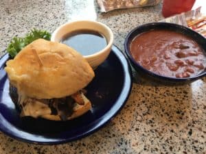Sandwich and chili at Toga's Soup House in Port Angeles, Washington