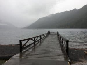Pier at Lake Crescent Lodge in Olympic National Park, Washington