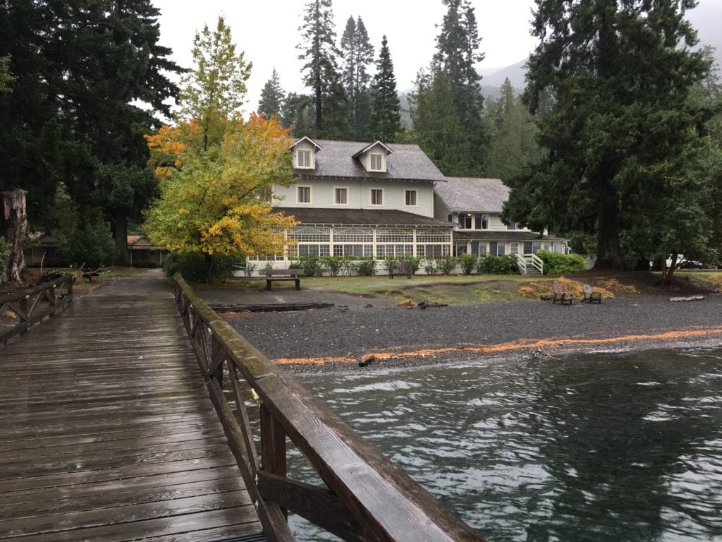 View from the pier at Lake Crescent Lodge in Olympic National Park, Washington