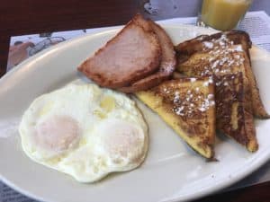 Eggs and French toast at River's Edge Restaurant in La Push, Washington
