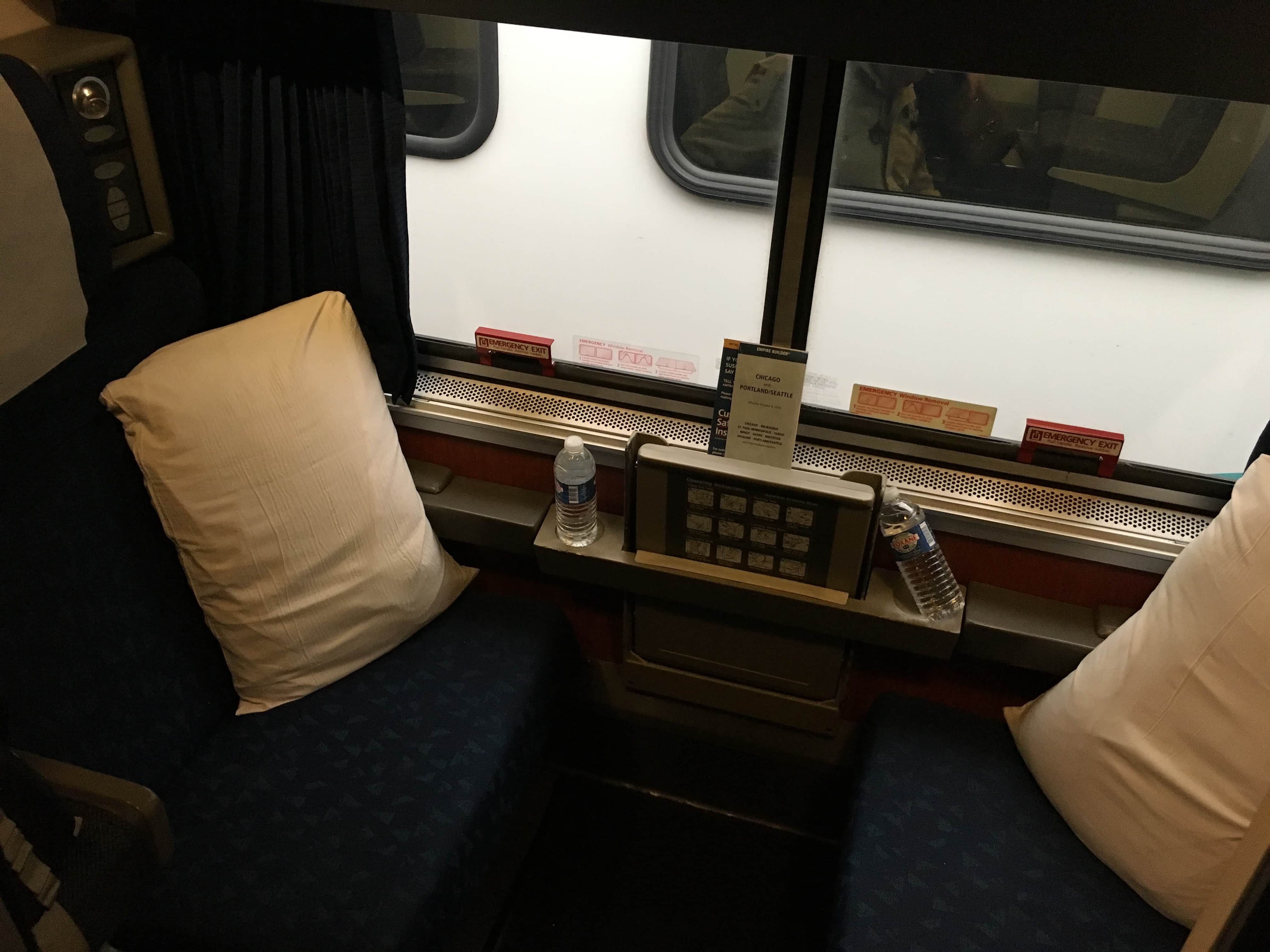 Our cabin on the Amtrak Empire Builder from Seattle to Chicago